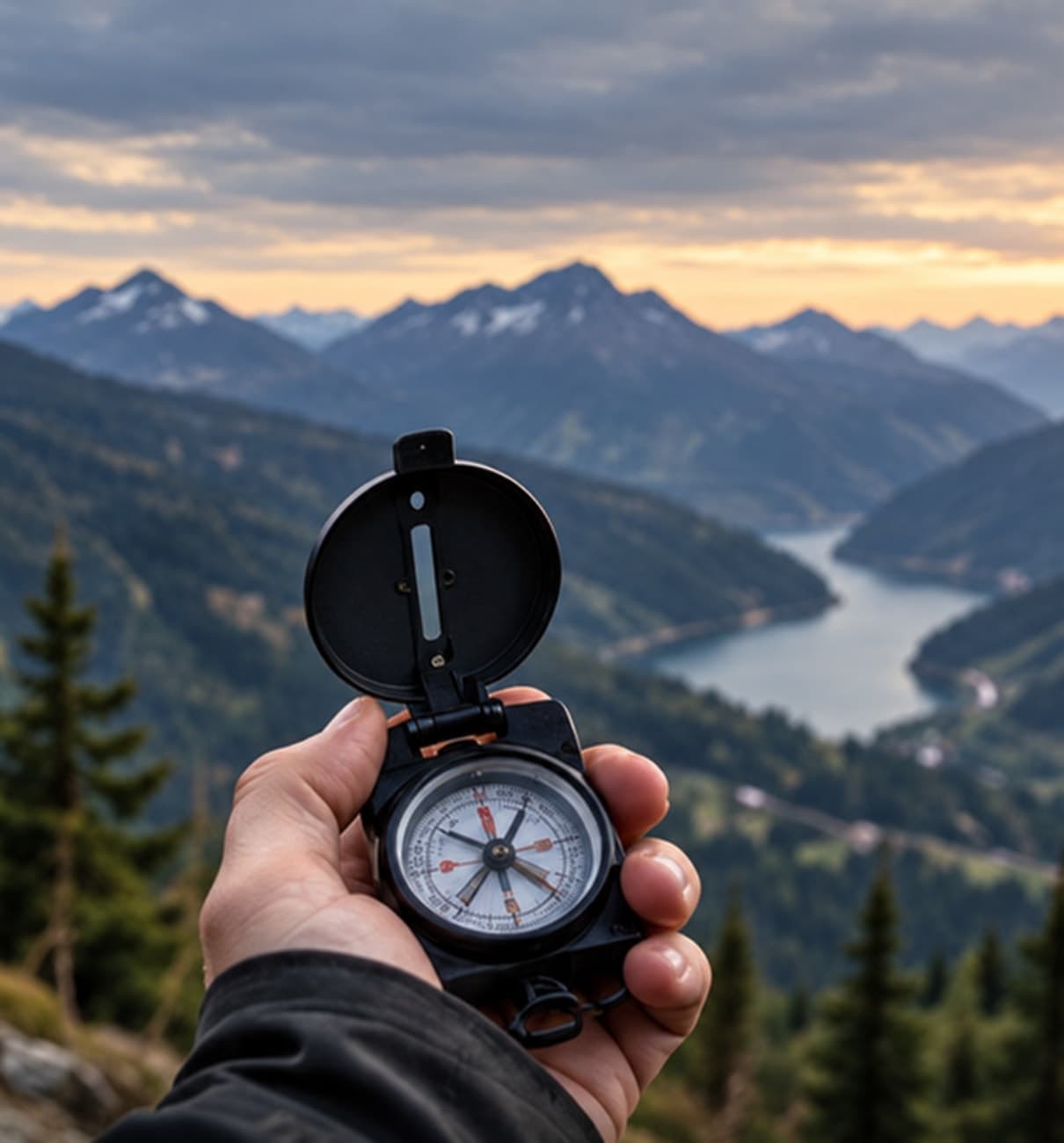 Orientierung mit Karte und Kompass